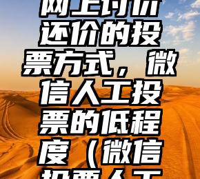简单的来说下微信投票人工怎么刷票（微信纯人工投票）