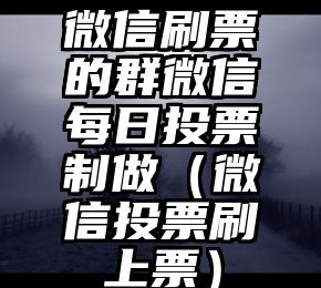 简单的来说下微信投票人工怎么刷票（微信纯人工投票）