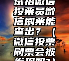 简单的来说下微信投票人工怎么刷票（微信纯人工投票）