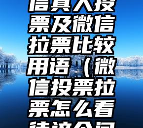 简单的来说下微信投票人工怎么刷票（微信纯人工投票）