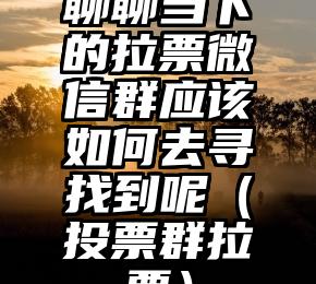 简单的来说下微信投票人工怎么刷票（微信纯人工投票）