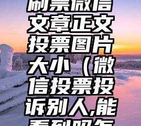 简单的来说下微信投票人工怎么刷票（微信纯人工投票）