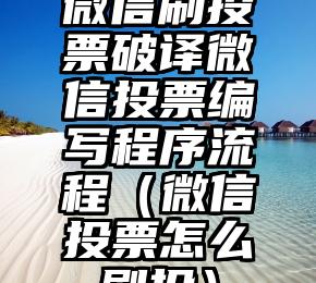 简单的来说下微信投票人工怎么刷票（微信纯人工投票）