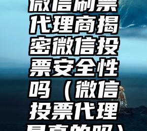 简单的来说下微信投票人工怎么刷票（微信纯人工投票）