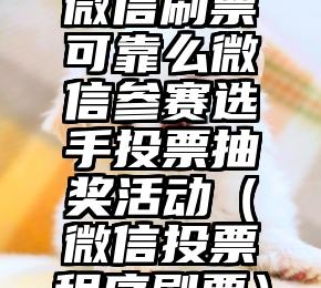 简单的来说下微信投票人工怎么刷票（微信纯人工投票）