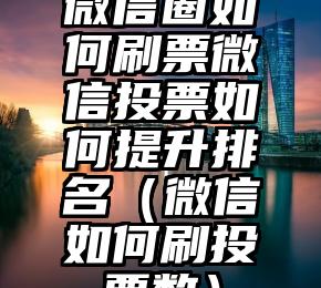 简单的来说下微信投票人工怎么刷票（微信纯人工投票）