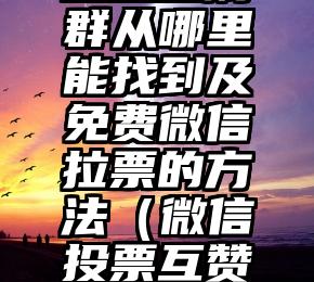 简单的来说下微信投票人工怎么刷票（微信纯人工投票）