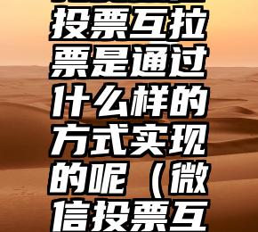 简单的来说下微信投票人工怎么刷票（微信纯人工投票）