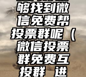 简单的来说下微信投票人工怎么刷票（微信纯人工投票）