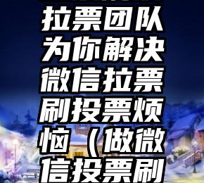 简单的来说下微信投票人工怎么刷票（微信纯人工投票）