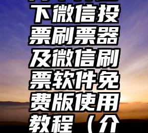 简单的来说下微信投票人工怎么刷票（微信纯人工投票）