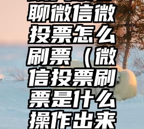 简单的来说下微信投票人工怎么刷票（微信纯人工投票）
