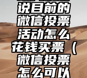 简单的来说下微信投票人工怎么刷票（微信纯人工投票）