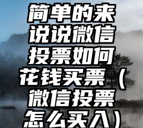 简单的来说下微信投票人工怎么刷票（微信纯人工投票）