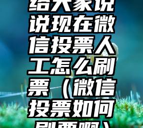 简单的来说下微信投票人工怎么刷票（微信纯人工投票）