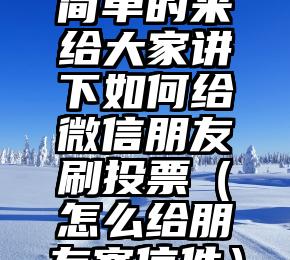 简单的来说下微信投票人工怎么刷票（微信纯人工投票）