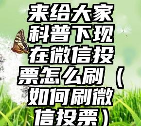 简单的来说下微信投票人工怎么刷票（微信纯人工投票）