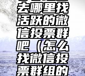 简单的来说下微信投票人工怎么刷票（微信纯人工投票）
