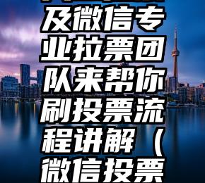 简单的来说下微信投票人工怎么刷票（微信纯人工投票）