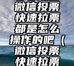 简单的来说下微信投票人工怎么刷票（微信纯人工投票）