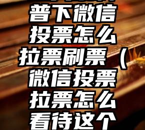 简单的来说下微信投票人工怎么刷票（微信纯人工投票）