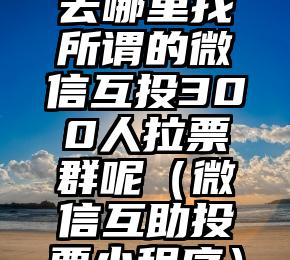 简单的来说下微信投票人工怎么刷票（微信纯人工投票）